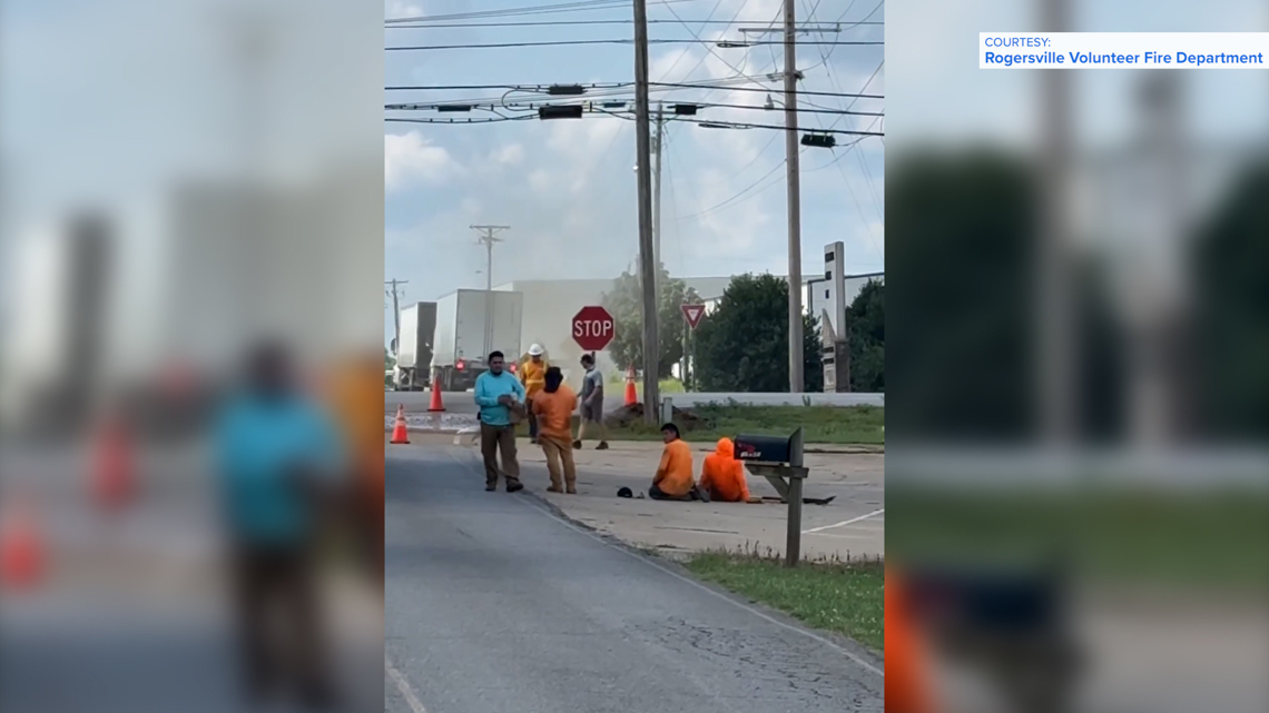 Broken natural gas line reported near Rogersville on US Highway 72