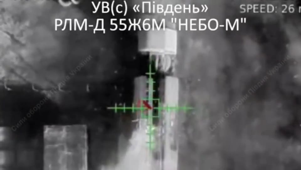 Footage of Ukrainian drones striking Russian radar systems with munition drops in Crimea after being launched from sea drones