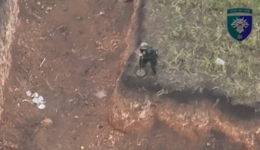 Russian soldier planting mines was caught by Ukrainian drone operators of the 38th Marine Brigade. Pokrovsk direction. 18.07.2025
