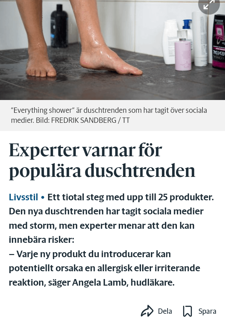 Hur många produkter har du i duschen?