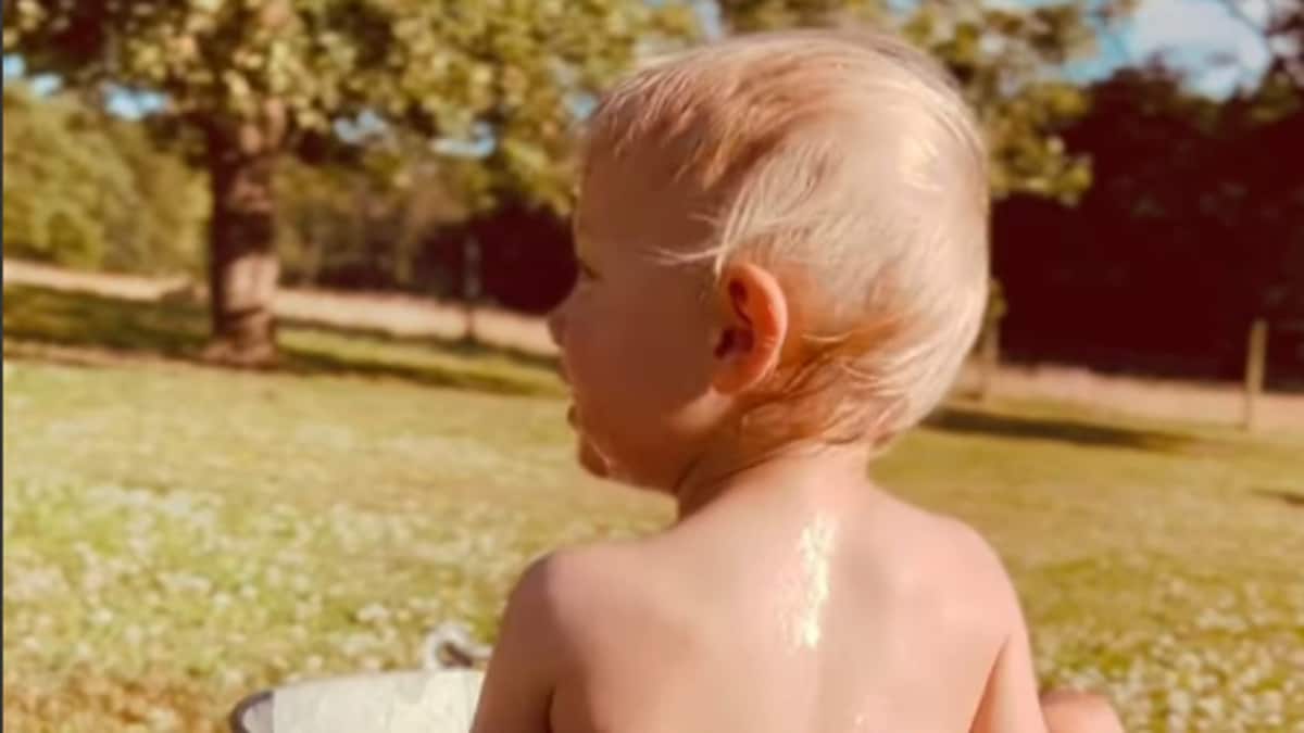 The Princess of Wales’ nephew adorably takes a bath in a bucket outdoors