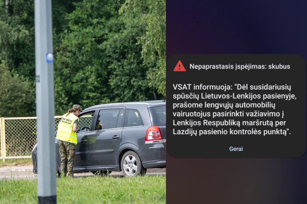 Dalį gyventojų pasiekė įspėjimas: vykstančius į Lenkiją ragina rinktis kitą maršrutą