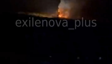 Russian ammunition depot in Khartsyzk exploding