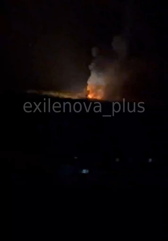 Russian ammunition depot in Khartsyzk exploding