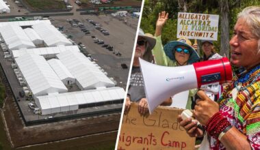 Alligator Alcatraz immigration detention site faces possible court-ordered pause as protests continue
