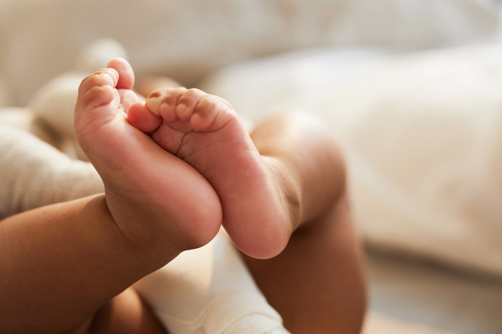 Close-up of a baby's feet.