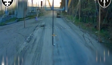 Ukrainian FPVs cruising under a net-covered road hit russian logistics [Signum Drone Bataillon, 53rd mechanized Brigade, July 2025]