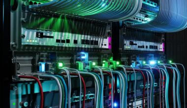 A server room inside of a data center.