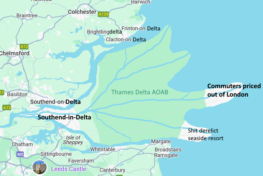 How would life be different if the Thames had a birds foot delta instead of an estuary?