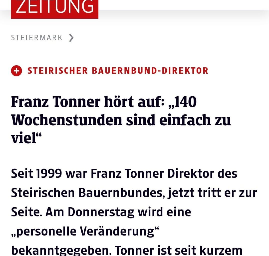 Franz Tonner hört auf: „140 Wochenstunden sind einfach zu viel“