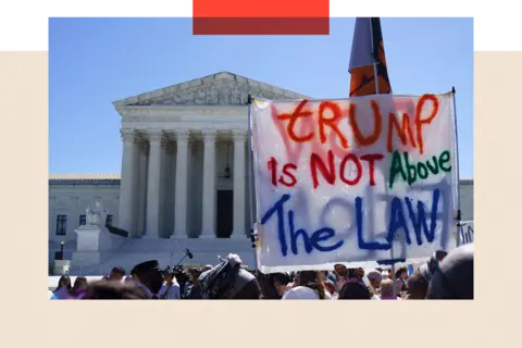 EPA Protesters gather outside the US Supreme Court, Washington DC on 1 July 2024.