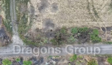 A Russian in his underwear has a grenade explode near him, the drone then watches him do the walk of shame back towards Russian lines.