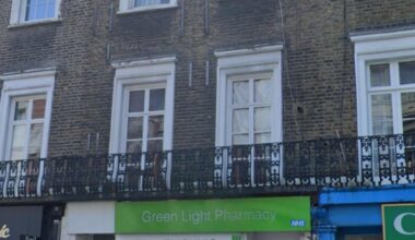 Where was your first flat in London, what year did you move in, and how much was the monthly rent?