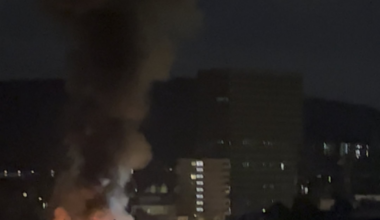 Building on fire in Zürich