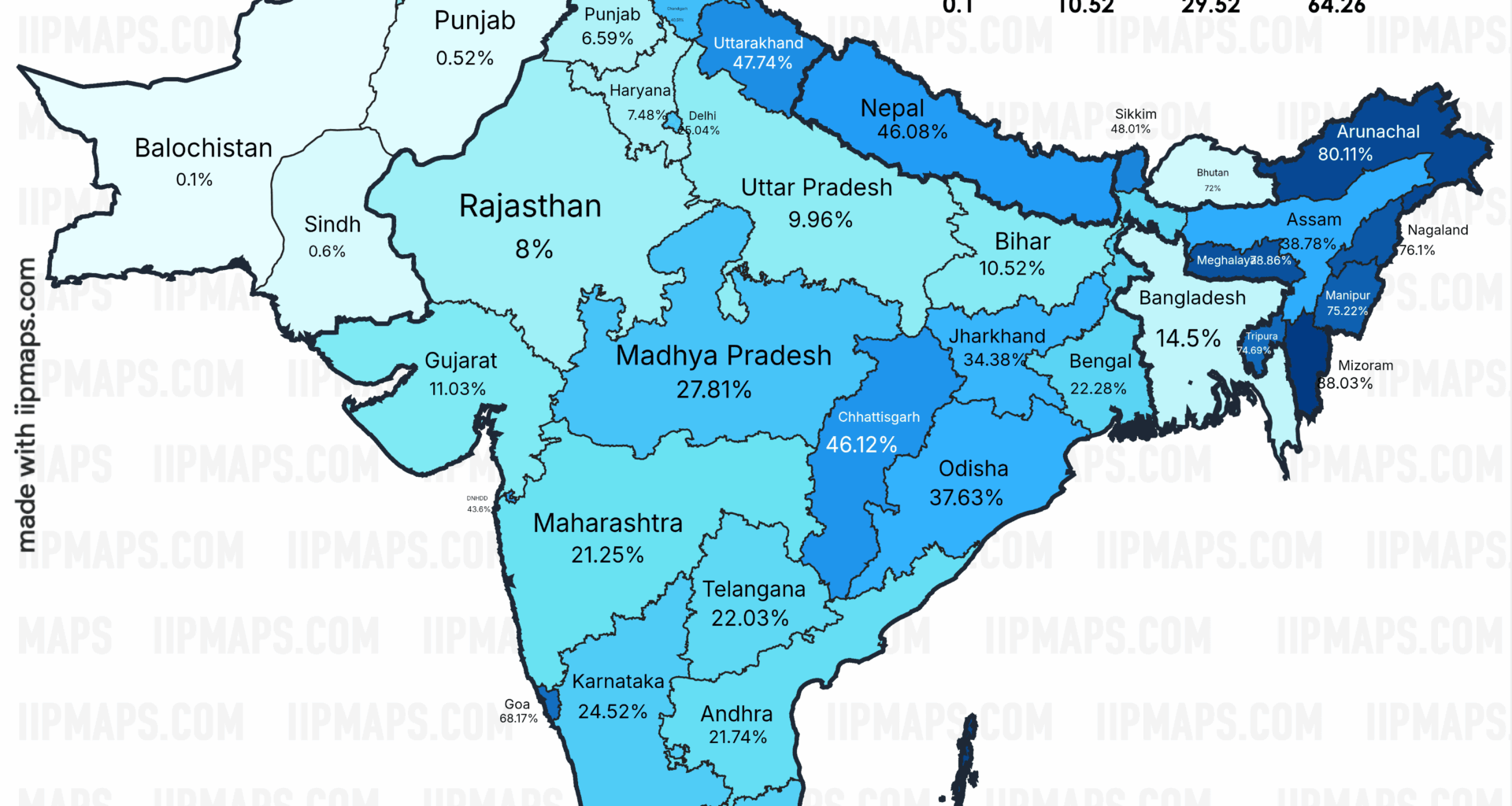 [OC] Forest and Tree Cover in South Asia