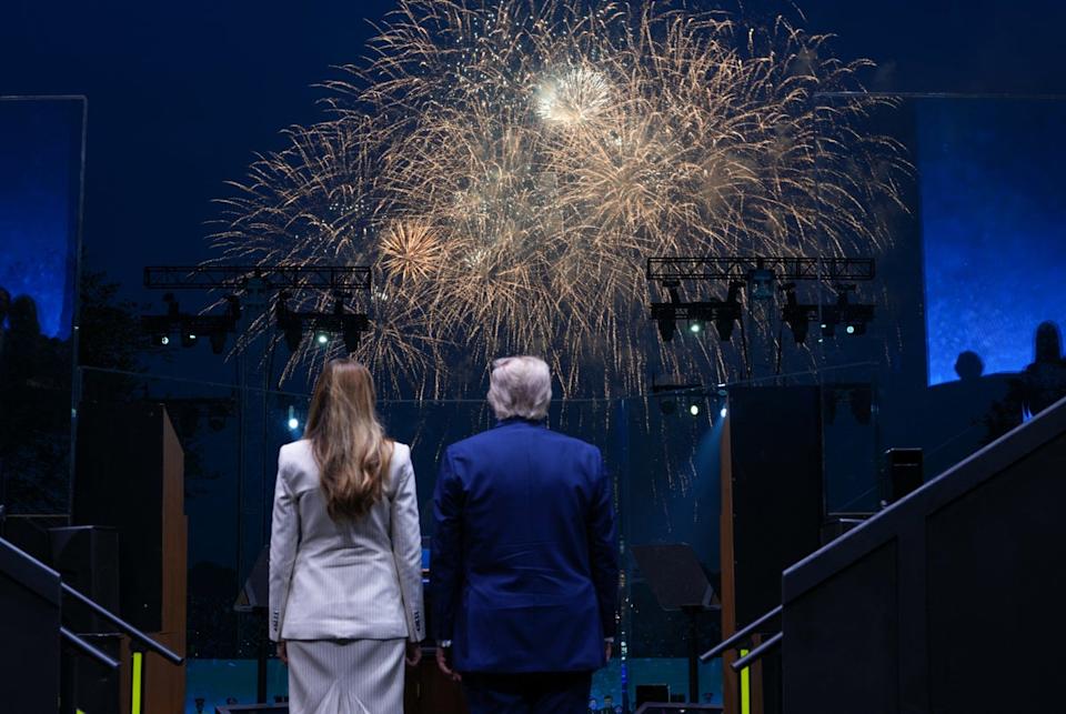 The US imports almost all of its fireworks from China but tariffs have caused supply chain issues and scaled-back orders impacting this year and beyond (POOL/AFP via Getty Images)