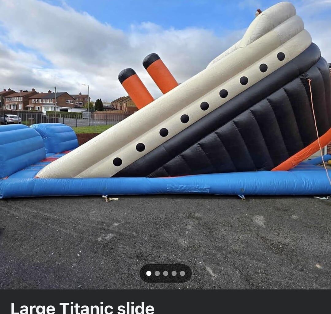 Finally! An inflatable, sinking Titanic slide nobody asked for is for sale in Belfast 💀