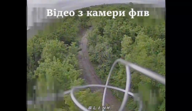 Drone POV of the Russian atv driver getting hit in Sumy Published by "Magyar"