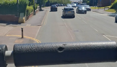 Front of the top of a double decker, cold can of irn bru, leaving Preston! Life's good!