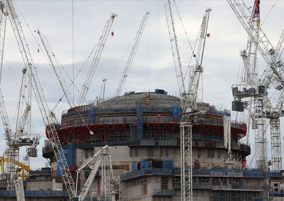 The Hinkley Point C nuclear power station is under construction, near Bridgwater, Britain on July 16. [REUTERS/YONHAP]