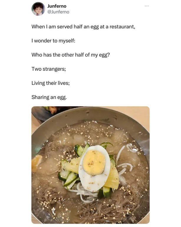 -2 strangers united by an egg-