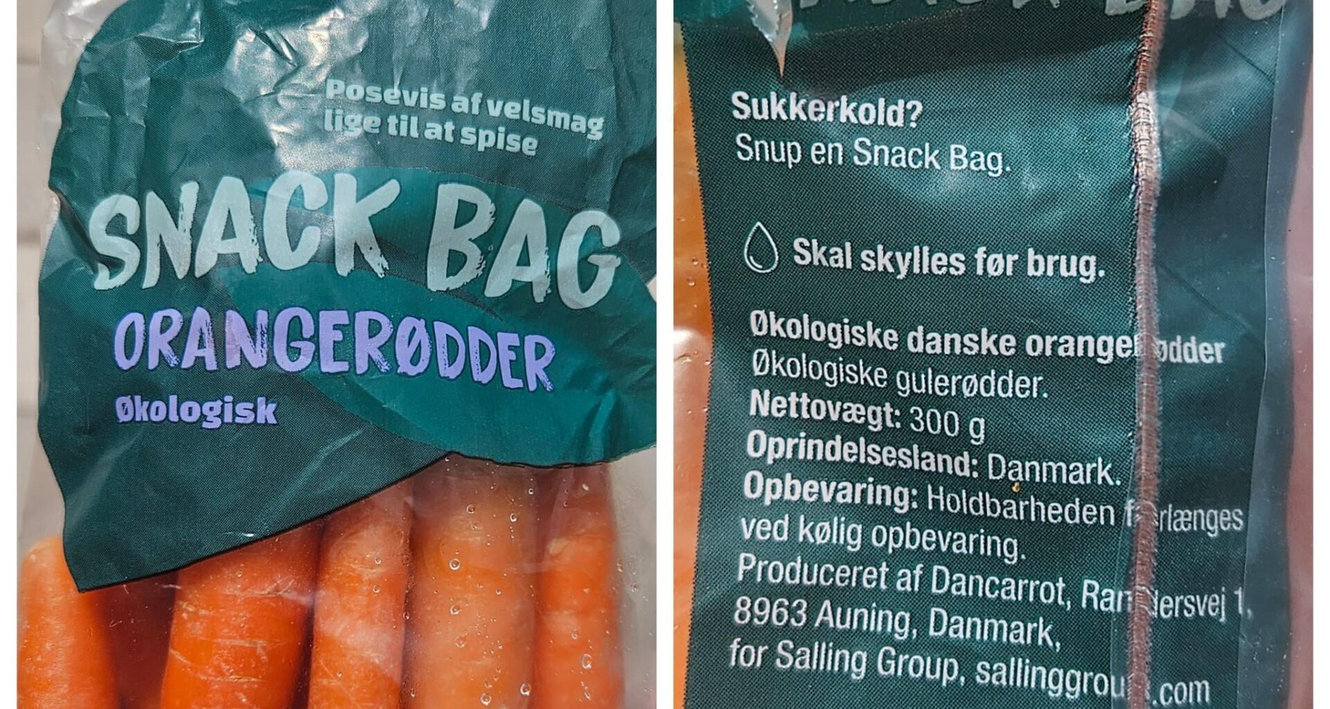 Man kan da ikke kalde noget "lige til at spise" og "snack bag, når man skal skylle det først?