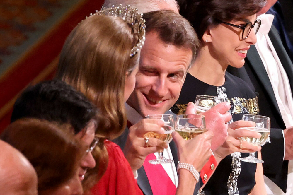 Emmanuel Macron winked at Catherine, Princess of Wales when they met at Windsor Castle