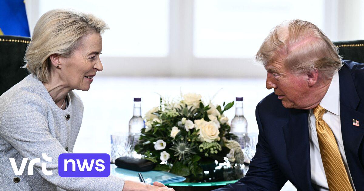 Trump en Von der Leyen sluiten handelsakkoord: "15 procent invoerheffing op Europese producten in de VS"