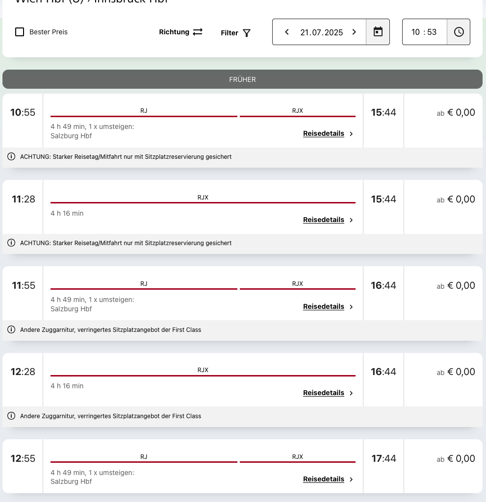 Wie soll man sich da noch das Zugfahren leisten können?