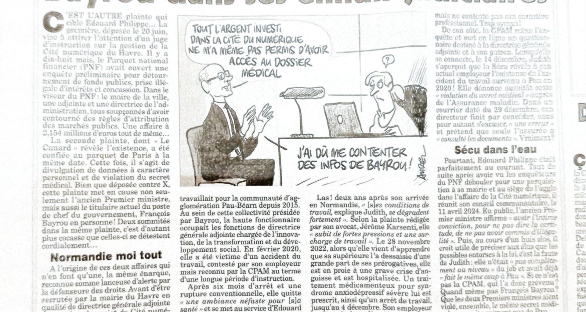 Edouard Philippe entraîne Bayrou dans ses ennuis judiciaires (canard enchainé)