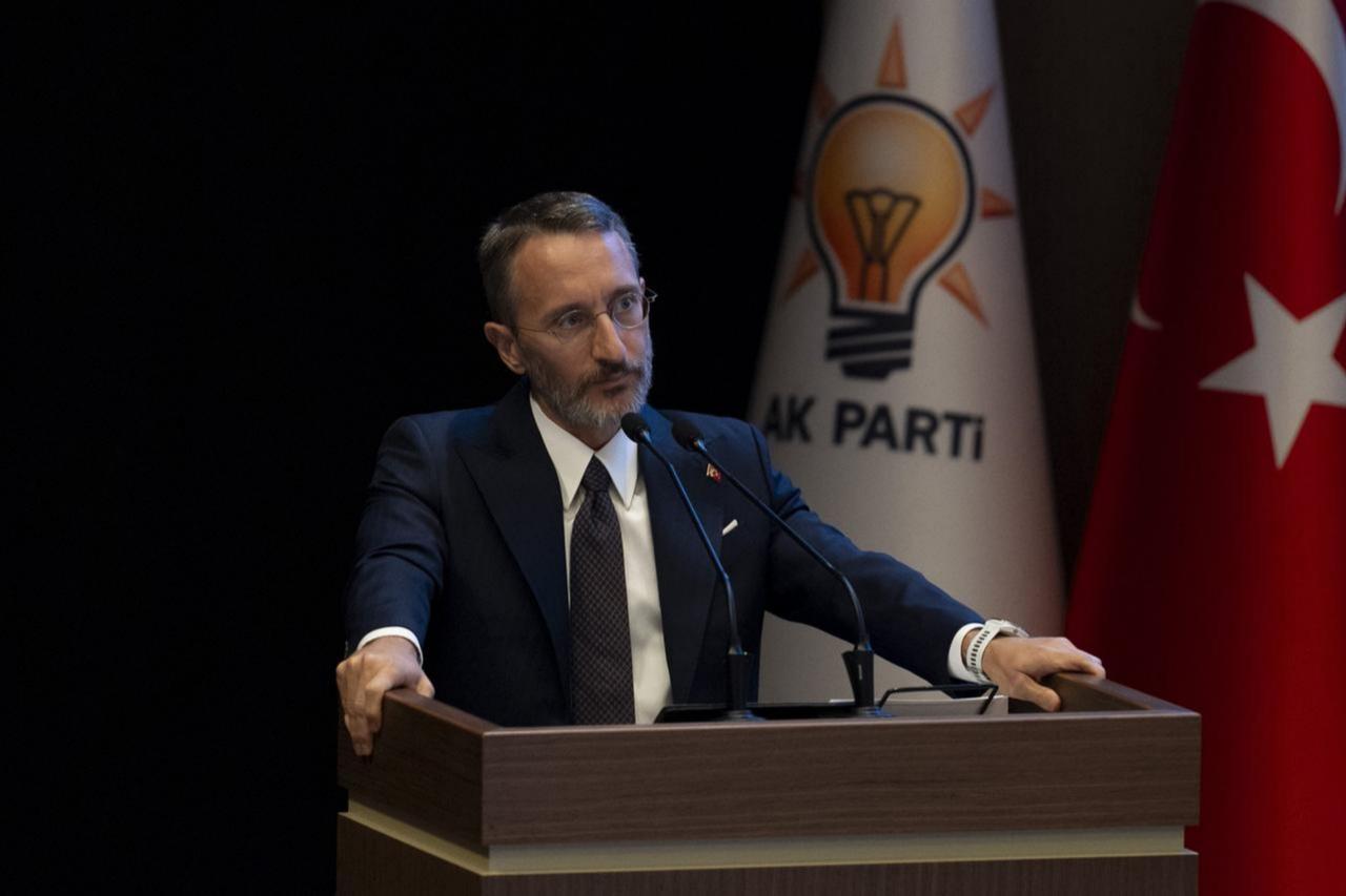 Presidential Communications Director Fahrettin Altun at the  Human Rights Training Program  held at the AK Party Headquarters, Ankara, Türkiye, Aug. 5, 2024. (AA Photo)