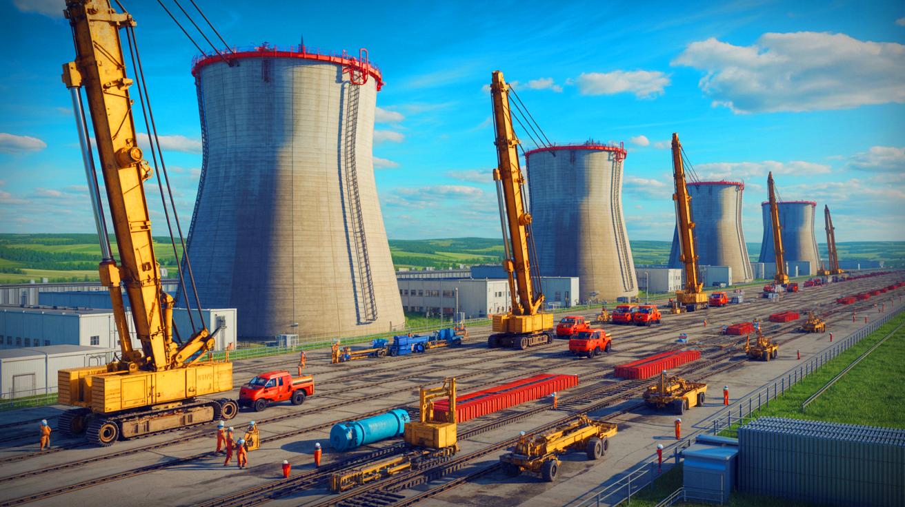 Illustration of the decommissioning of Soviet-era Bohunice V1 reactors, generated by artificial intelligence.