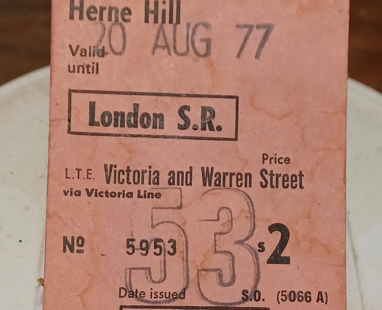 My last weekly pass before I left London. IIRC it was 2 quid for a week's pass.
