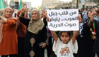 Syrian Kurds attend protest in solidarity with people in Sweida, in Qamishli