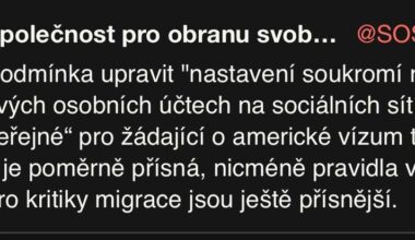 USA chce otevřené sociální sítě, aby mohla kádrovat žadatele o víza. Vávrová společnost pro obranu svobody projevu: