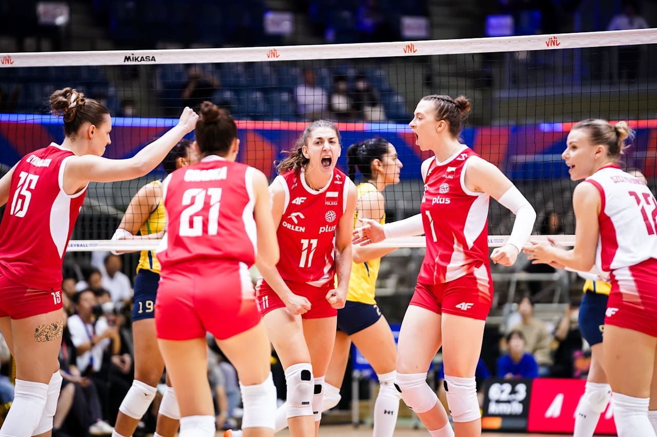 VNL Chiba: Polska - Brazylia 1:3