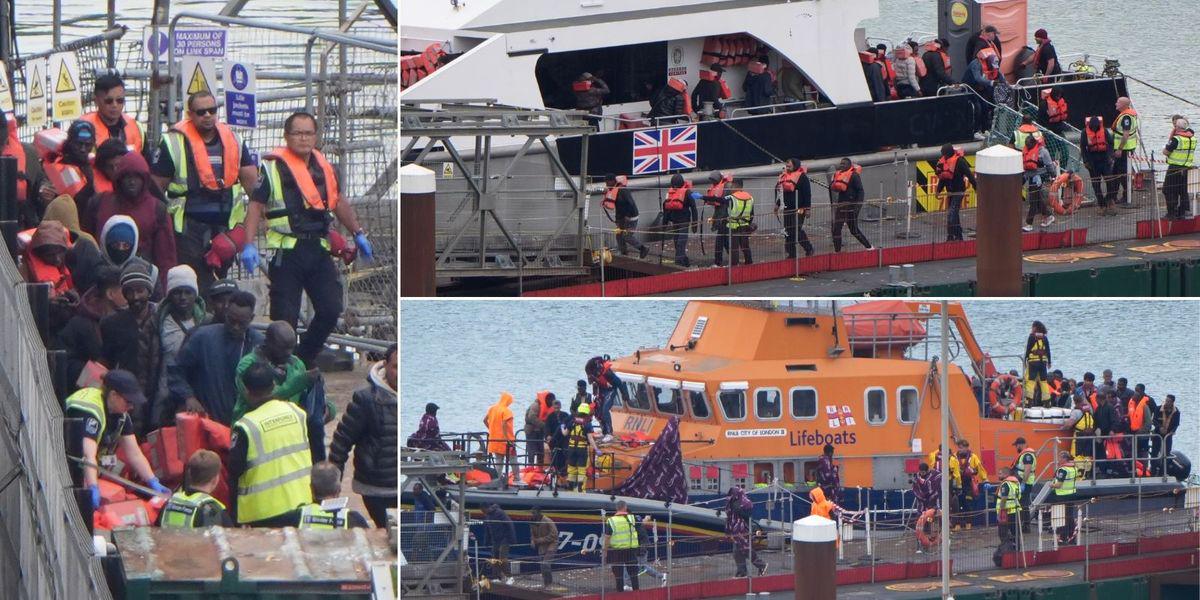 Chaotic scenes in English Channel as more than 600 small boat migrants attempt to cross into Britain. Lifeboats from Dover, Ramsgate, Walmer and Dungeness have all been called in to support Border Force vessels