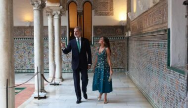 King Felipe and Queen Letizia Host Official Dinner at the Royal Alcázar of Seville