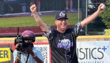 John Oliver's minor league baseball Team, Erie Moon Mammoths, debut in front of a record crowd