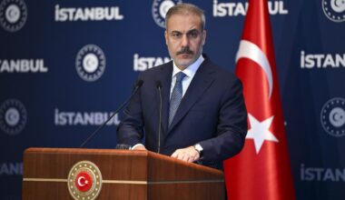 Turkish Foreign Minister Hakan Fidan speaks and answers questions during a press conference following the Balkan Peace Platform meeting at a hotel in Istanbul, Türkiye, July 26, 2025. (AA Photo)