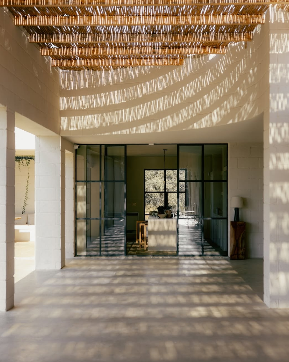 open interior space with light and shadow interplay