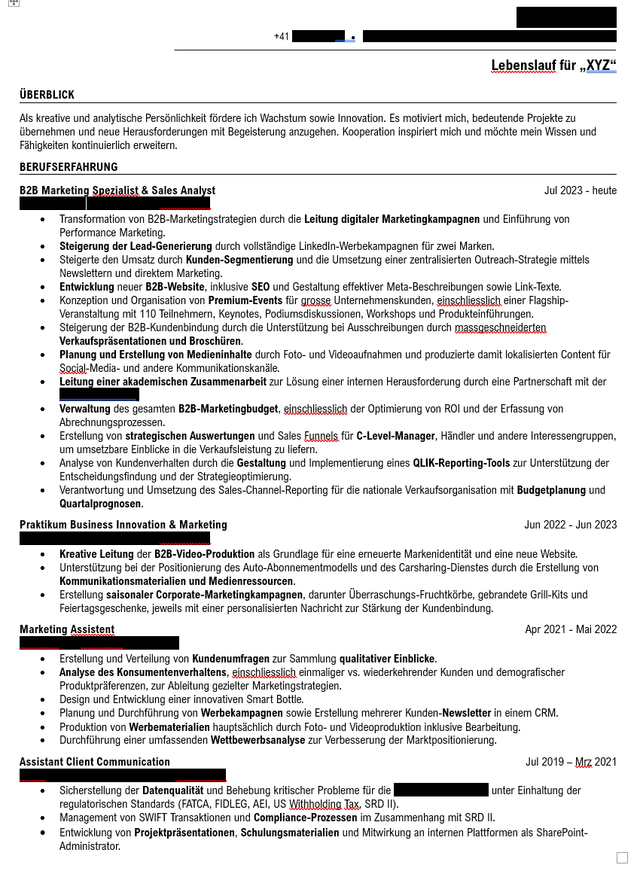 Roast my CV - Finde keinen Job trotz guter Erfahrung und Master