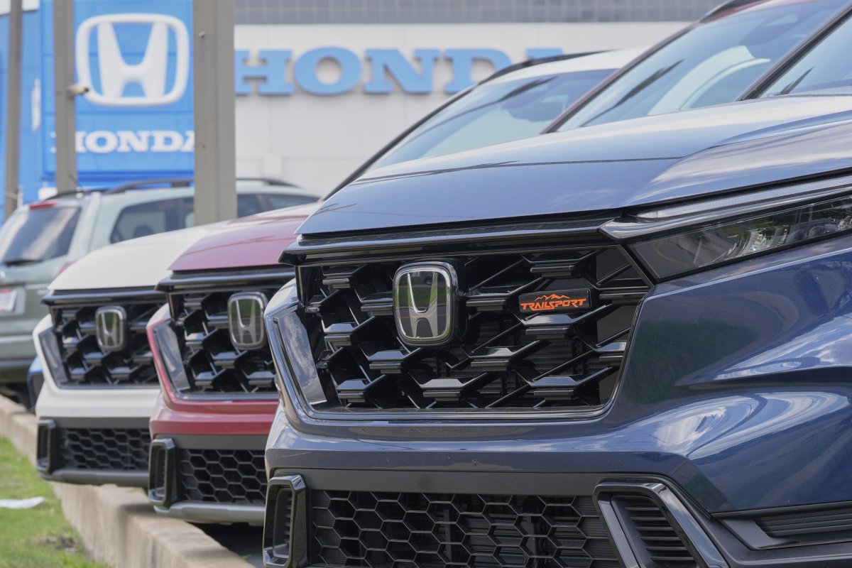 Hondas are pictured at a dealership
