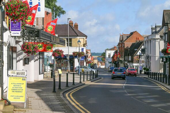 An aerial view of Sevenoaks in Kent, England