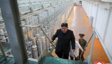 Kim Jong Un inspecting the Nuclear Weapons Institute