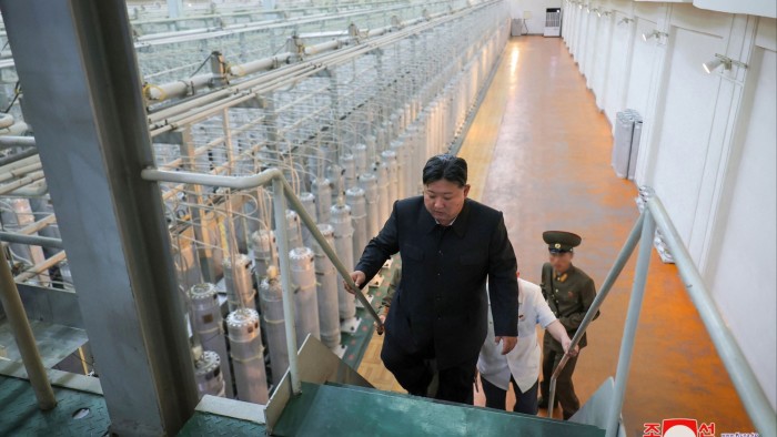 Kim Jong Un inspecting the Nuclear Weapons Institute