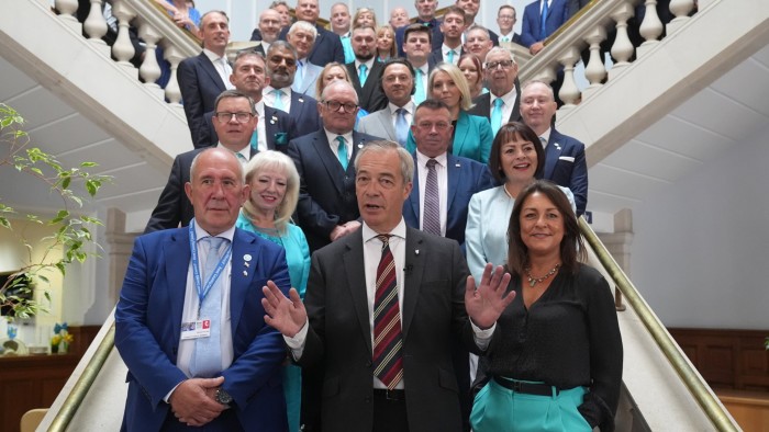 Nigel Farage, centre, with members of Kent county council