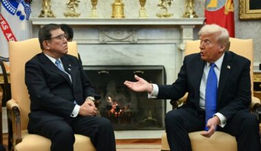 US President Donald Trump meets with Japanese Prime Minister Shigeru Ishiba in the White House