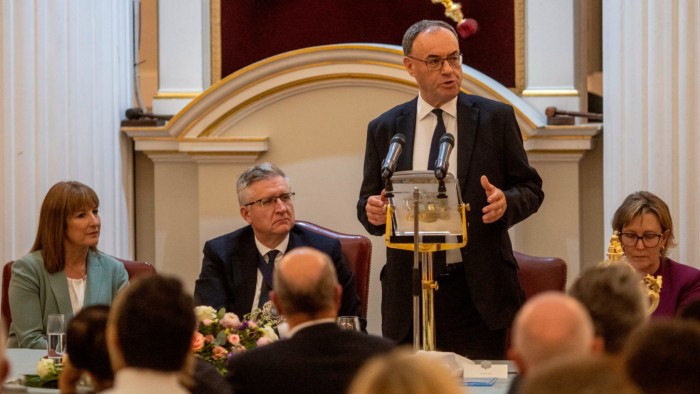 Andrew Bailey speaking at the Mansion House dinner on Tuesday evening