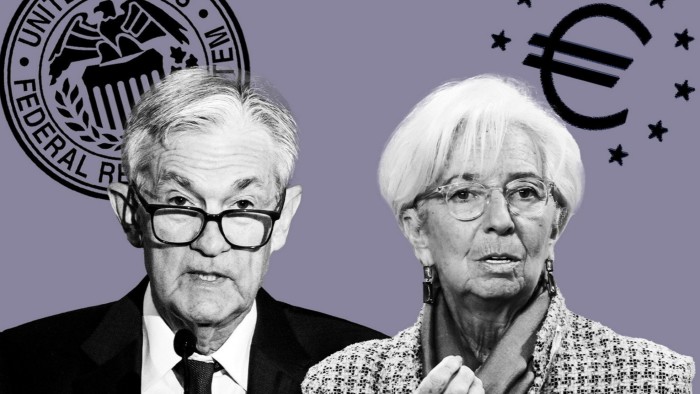 FT montage of Jay Powell and Christine Lagarde